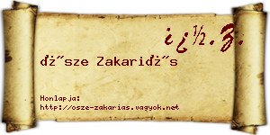 Ősze Zakariás névjegykártya